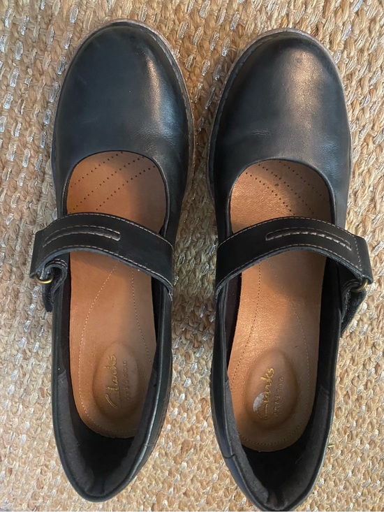 Clarks Shoes - Clarks Artisan Carleta Prato Black Leather Wedge Mary Jane Shoes Size 8 Comfort